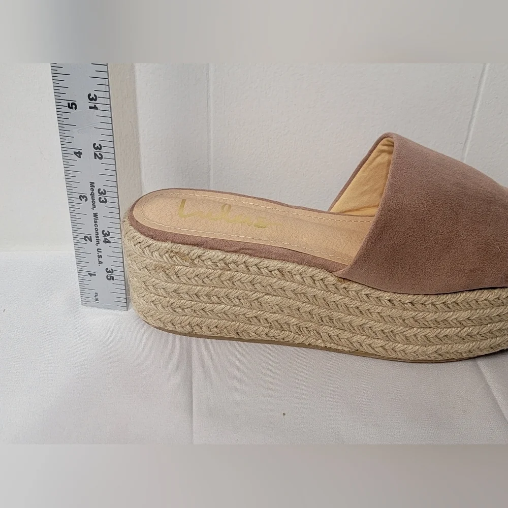 Lulus Exclusive O'Ahu 2 Mauve Suede Espadrille Platforms Womens Size 7.5 New
